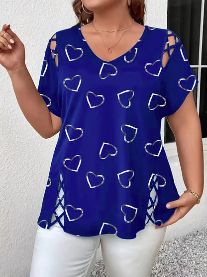 👗🌸Letnia bluzka damska z dekoltem w serek i nadrukiem — miękka, elegancka🌟