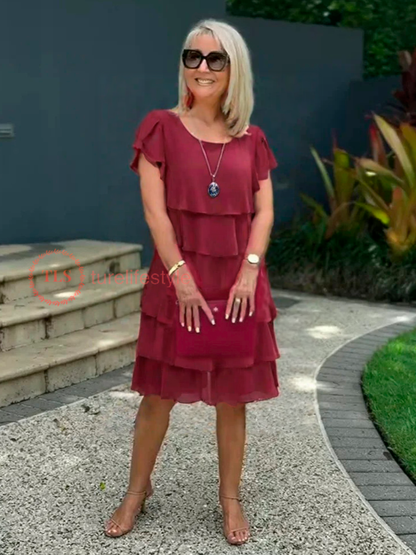 Sukienka z luźnej warstwy szyfonu