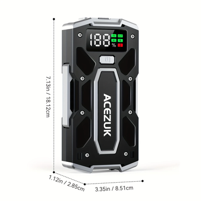 Rozrusznik samochodowy 7000A szczytowy 12V (10,0 l benzyny/8,0 l oleju napędowego), akumulator rozruchowy ze światłem LED, inteligentny rozrusznik z 8 zabezpieczeniami, w zestawie z torbą transportową