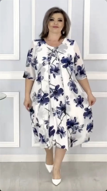 🌸2025 Nowa moda sukienki szyfonowe z nadrukiem
