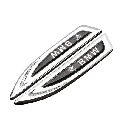 Naklejka samochodowa uniwersalna z logo, metalowa, personalizowana (2 szt.)