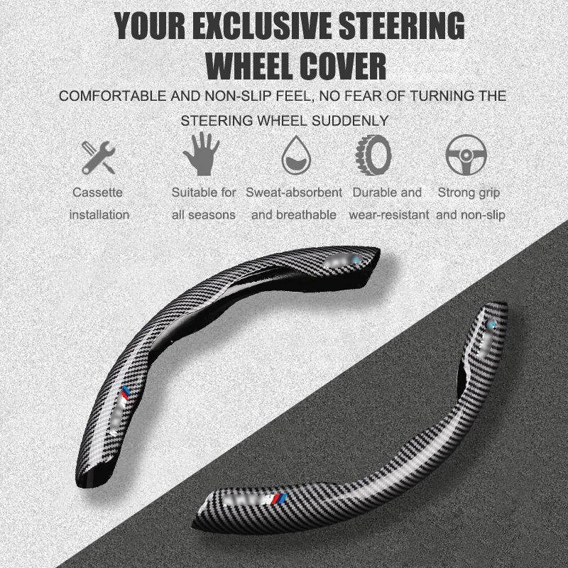 🔥Nowy uniwersalny pokrowiec na kierownicę z włókna węglowego (2 szt.)❗Pasuje do wszystkich modeli