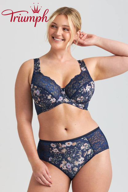 Biustonosz Triumph® 3-częściowy💖 z koronki z kwiatowym haftem