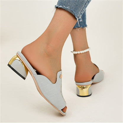 😍Ostatni dzień z 50% rabatem😍 - Modne damskie skórzane sandały ortopedyczne z odkrytymi palcami i grubym obcasem