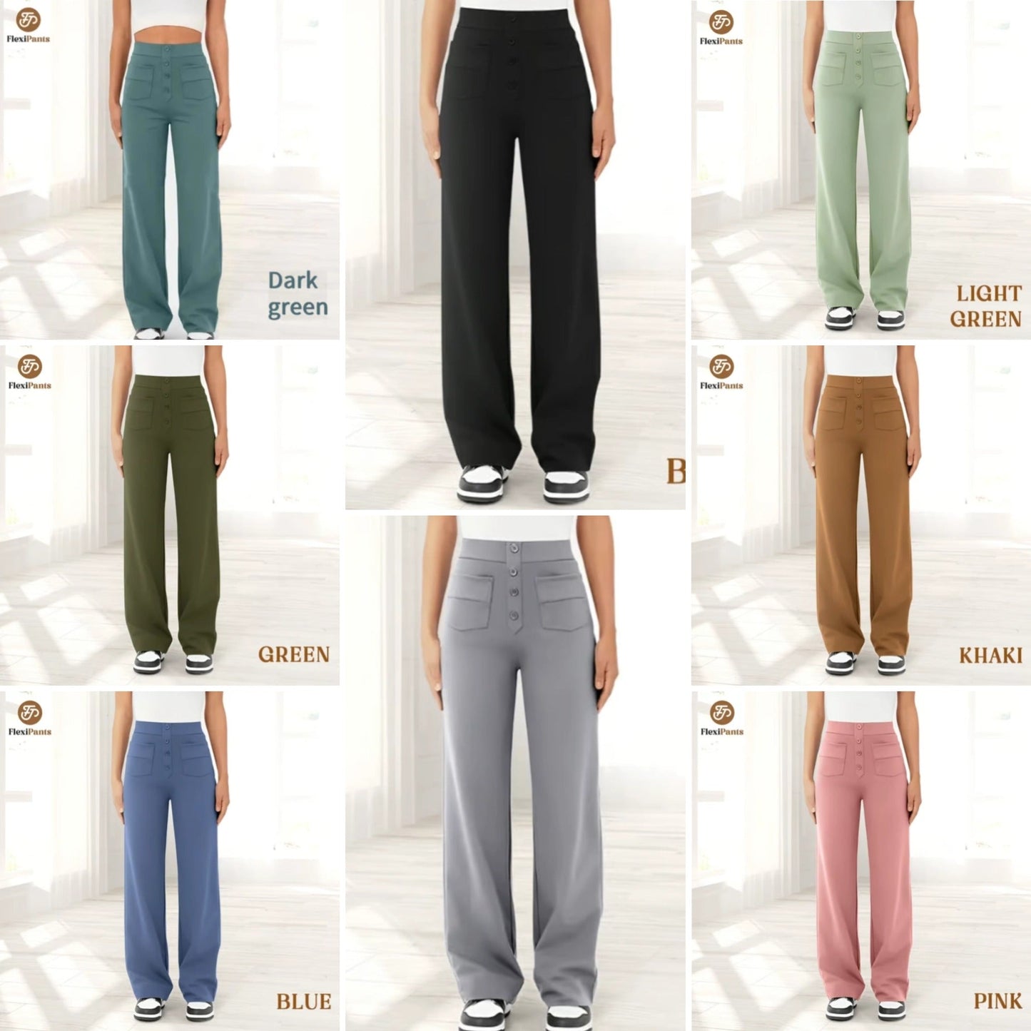 🔥49% ZNIŻKI - 🔥- Damskie spodnie casualowe z wysokim stanem i stretchem