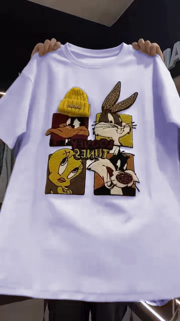 🍭Urocza bluza z nadrukiem w cekiny z kreskówek