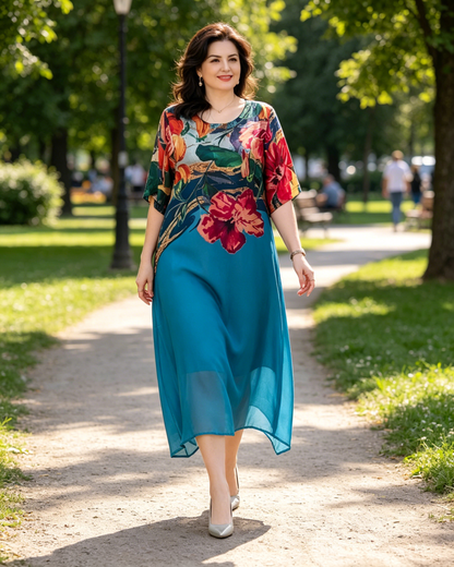 👗Eleganckie sukienki damskie w kwiaty w dużych rozmiarach