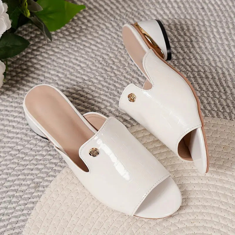 😍Ostatni dzień z 50% rabatem😍 - Modne damskie skórzane sandały ortopedyczne z odkrytymi palcami i grubym obcasem