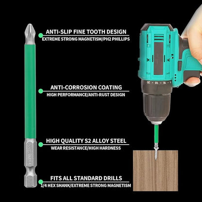 Zestaw wierteł do wkrętaków o dużej wytrzymałości magnetycznej