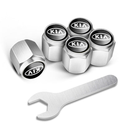 🔥Nakrętki na wentyle do opon samochodowych (5 szt. + 1 szt. klucza)