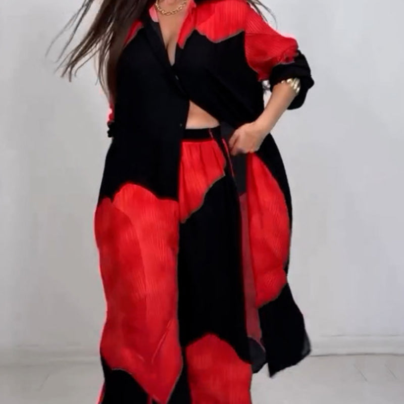 🌼Koszula z długim rękawem i ściągaczem oraz spodnie ze sznurkiem