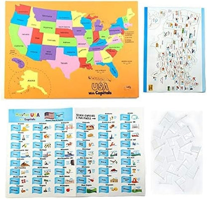 🔥🌍 Zestaw puzzli z mapą świata i USA