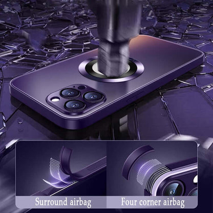 2023 magnetyczne szkło AG frosted case z ochroną obiektywu aparatu