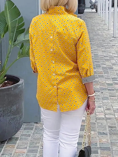 🌈2025 Koszula ze stójką i nadrukowanymi rękawami 3/4