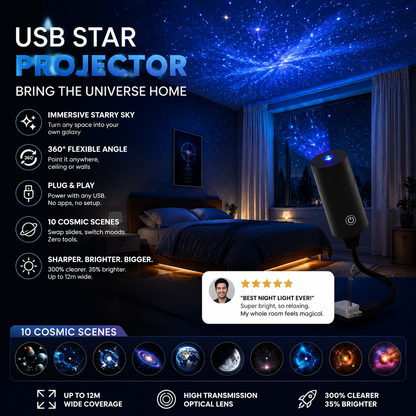 Projektor gwiazd HD typu „plug-and-play” – ponad 50 000 zadowolonych użytkowników