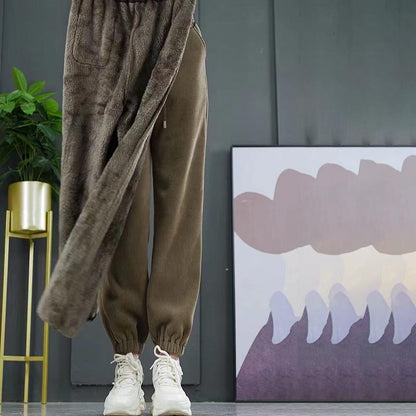 🔥Zimowa gorąca wyprzedaż🔥 Damskie ciepłe, pluszowe sztruksowe spodnie jogger