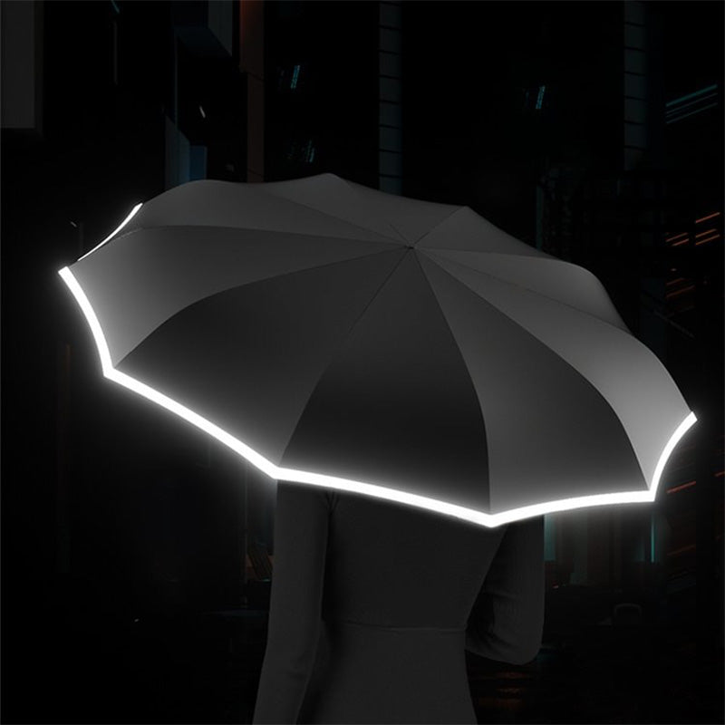☂️✨ Parasol z odblaskowymi paskami bezpieczeństwa! Odwrotne rozszerzanie i kurczenie bez rozpryskiwania wody, dobra widoczność w słabo oświetlonych miejscach.