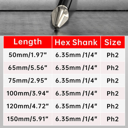 🔥Zestaw 6 bitów do wkrętaków krzyżakowych