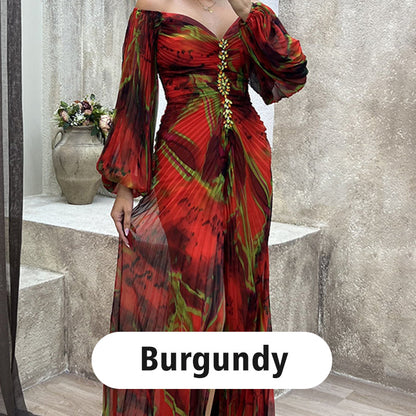 ✨【Slimming Wizard】Sukienka bez ramiączek dla kobiet✨ | Atrakcyjny design bez ramiączek | Szczegóły plisowane | Wycięcie na plecach, wygodne długie rękawy