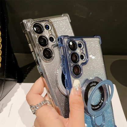 Magnetyczne gradientowe etui na telefony komórkowe z brokatem magnetycznym do Samsung S22/23/24