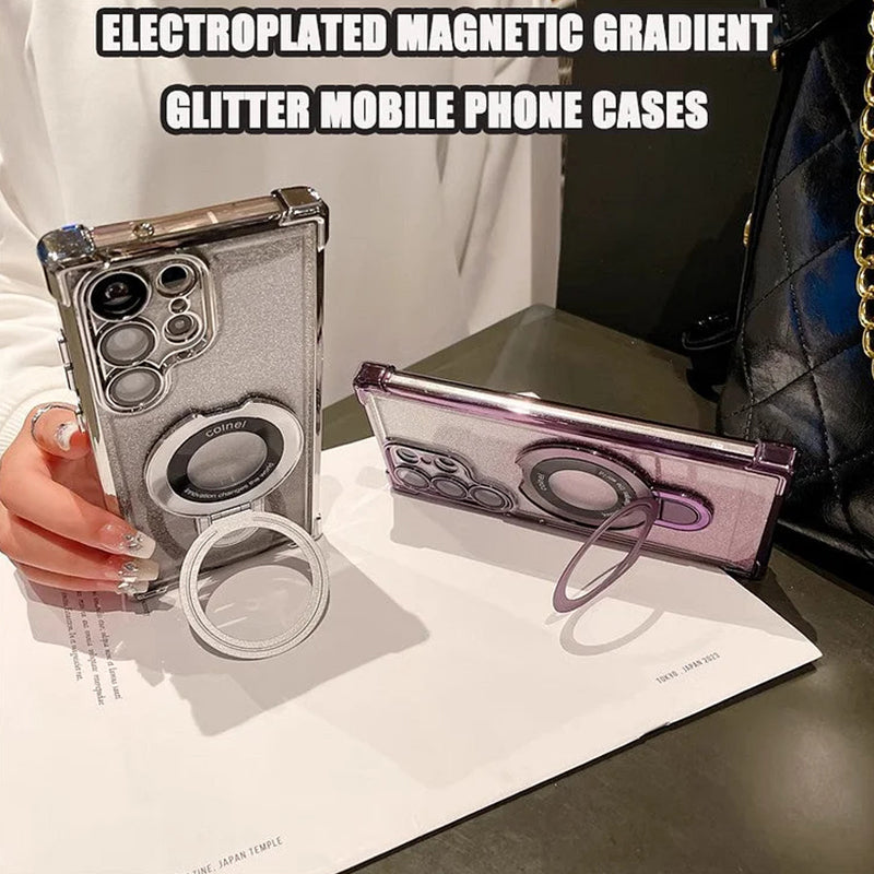 Magnetyczne gradientowe etui na telefony komórkowe z brokatem magnetycznym do Samsung S22/23/24