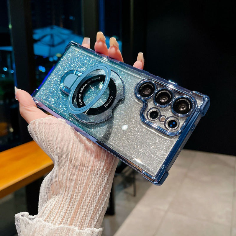 Magnetyczne gradientowe etui na telefony komórkowe z brokatem magnetycznym do Samsung S22/23/24