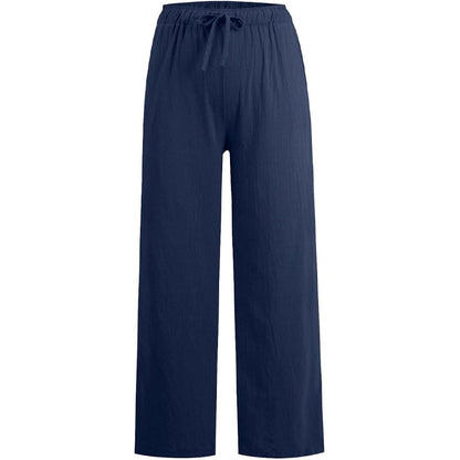 💟Letnie spodnie damskie z szerokimi nogawkami, wykonane z bawełny i lnu✨