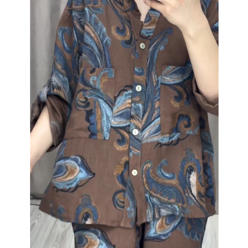 Damska dwuczęściowa koszula i spodnie