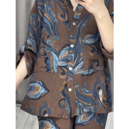 Damska dwuczęściowa koszula i spodnie