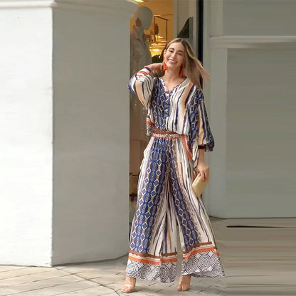 Elegancki dwuczęściowy zestaw w stylu boho dla kobiet