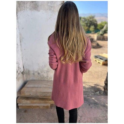 🎉Kołnierzyk z klapami, swobodny sweter z długimi rękawami i otwartym przodem