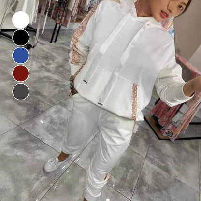 🌷Nowości na jesień✨Damski komplet top i spodnie ze sznurkiem, 2 sztuki