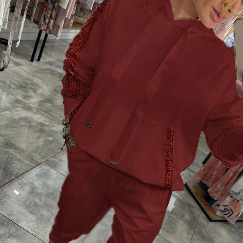 🌷Nowości na jesień✨Damski komplet top i spodnie ze sznurkiem, 2 sztuki