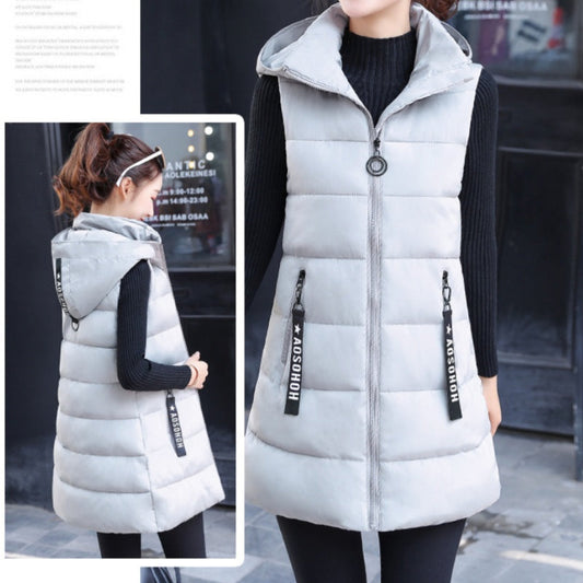 ⭐Oferta limitowana💥Damska kurtka bez rękawów, zapinana na długi zamek