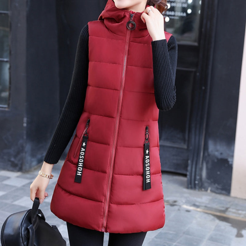 ⭐Oferta limitowana💥Damska kurtka bez rękawów, zapinana na długi zamek