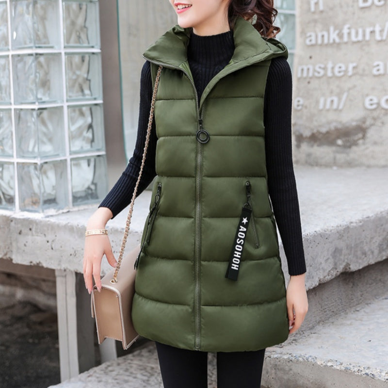 ⭐Oferta limitowana💥Damska kurtka bez rękawów, zapinana na długi zamek