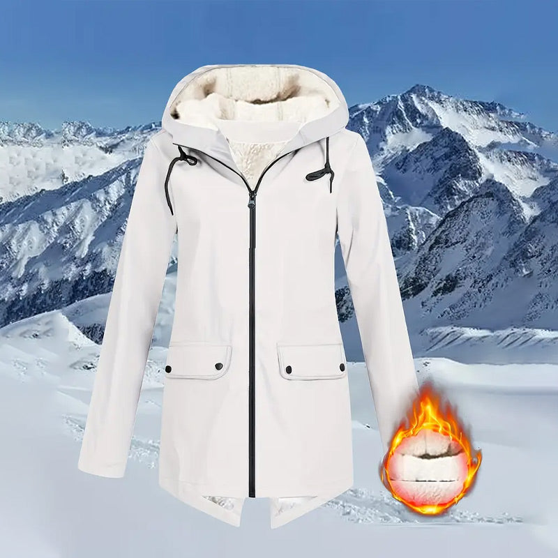 Miękka, zapinana na zamek kurtka z kapturem i kieszeniami