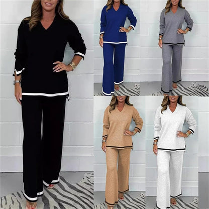 Damski dwuczęściowy zestaw wypoczynkowy z dzianiny