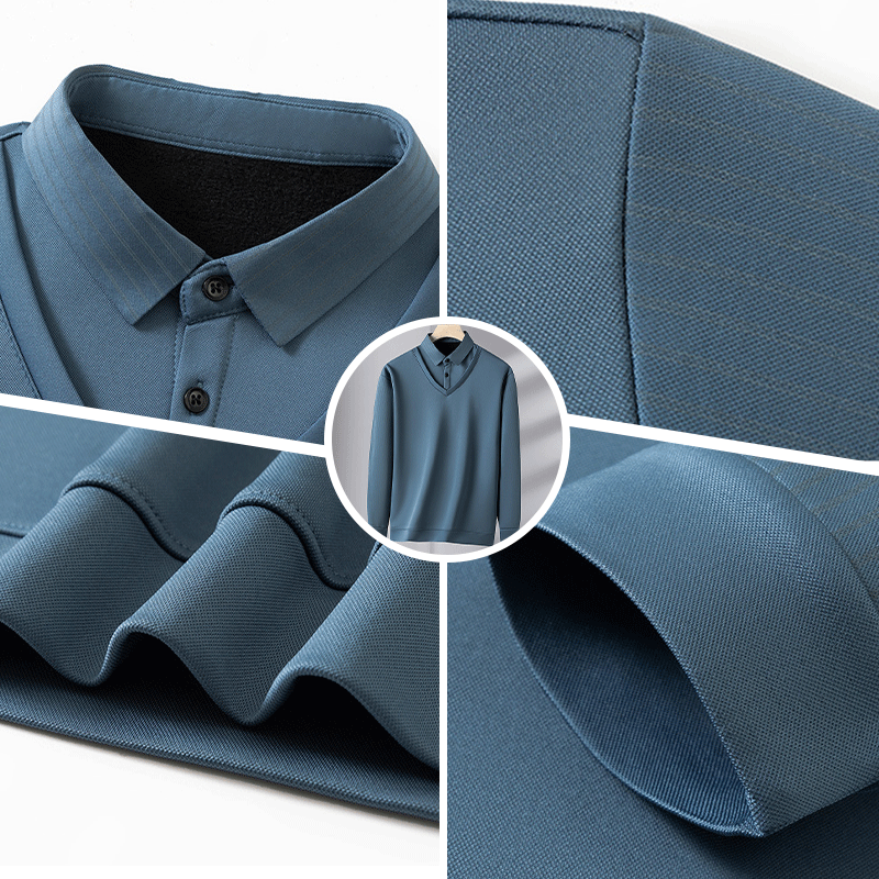 [Prezent dla mężczyzn] Ciepła koszula męska z imitacją dwuczęściowego garnituru