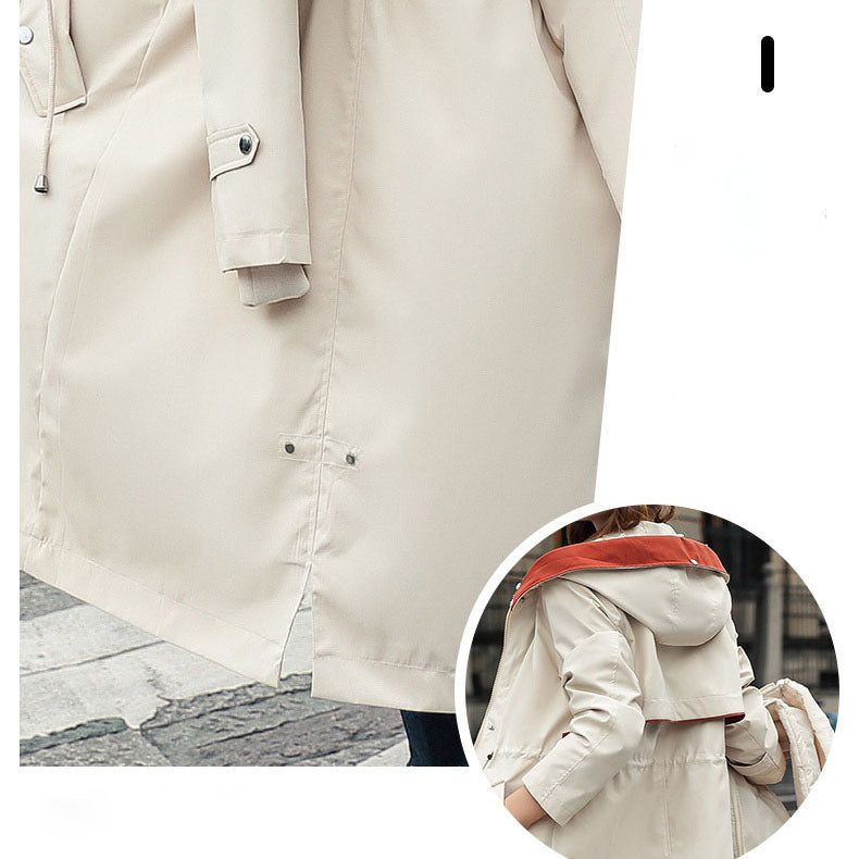 Zimowy płaszcz damski z kapturem i futrzanym kołnierzem Casual Parka