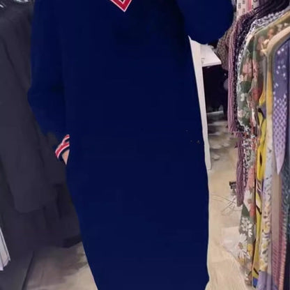 💖Damska dzianinowa sukienka z dekoltem w kształcie serca