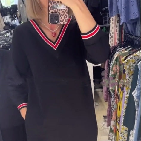 💖Damska dzianinowa sukienka z dekoltem w kształcie serca