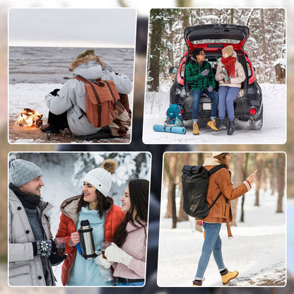 Damska, swobodna, ciepła kurtka z dużym futrzanym kołnierzem i kapturem