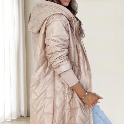 Damska ciepła kurtka z nieregularnym dołem