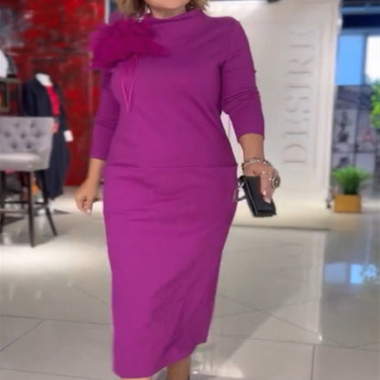 🎁 Damska sukienka z dekoltem w serek i kieszeniami