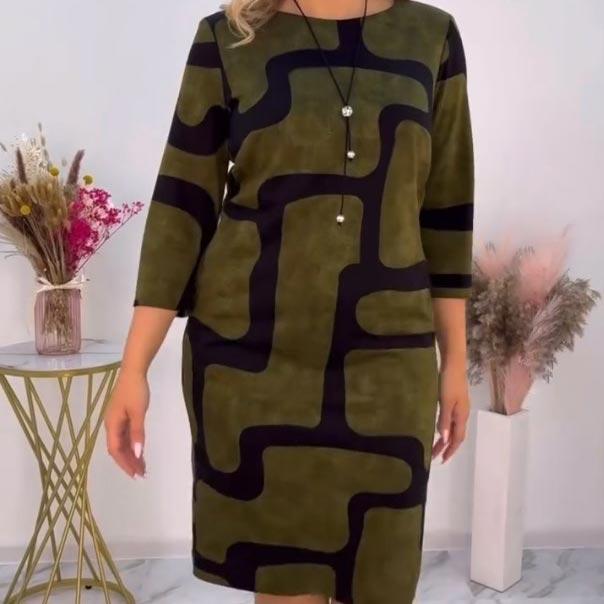 Elegancka sukienka damska z okrągłym dekoltem