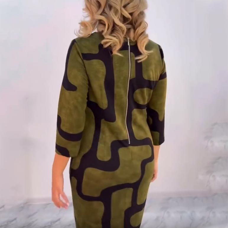 Elegancka sukienka damska z okrągłym dekoltem