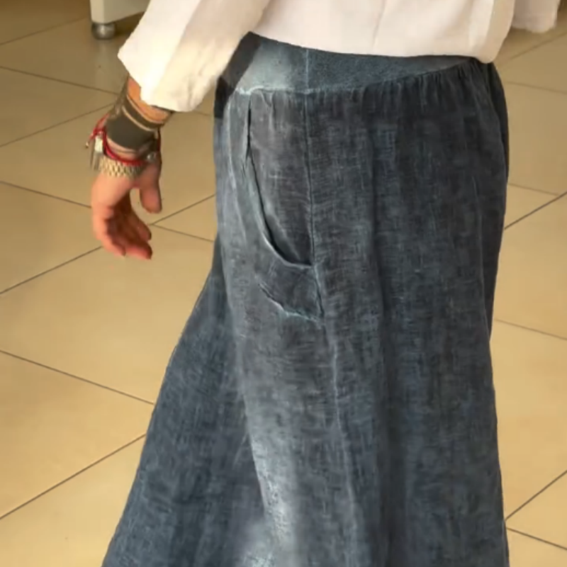 ✨Damskie spodnie z szerokimi elastycznymi nogawkami i kieszeniami