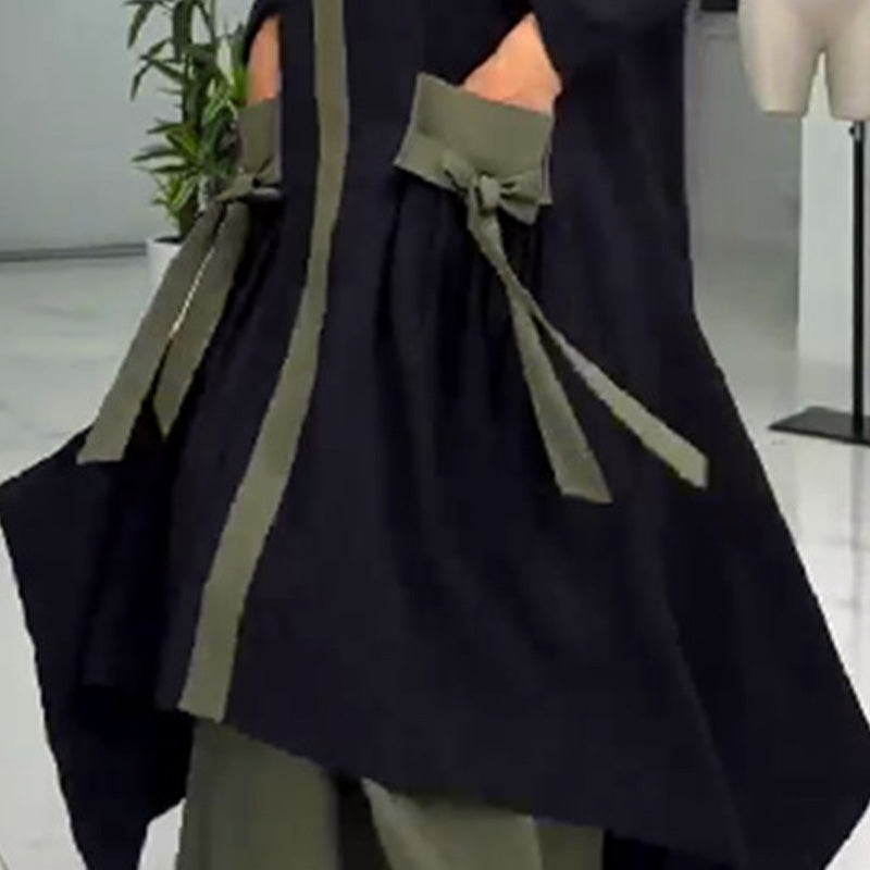 Elegancka damska luźna sukienka w bloki kolorów