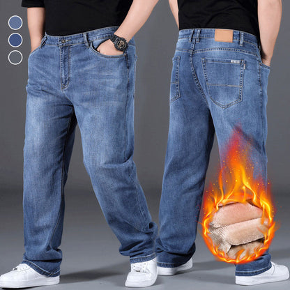 Stylowe, luźne jeansy z wysokim stanem i prostą nogawką